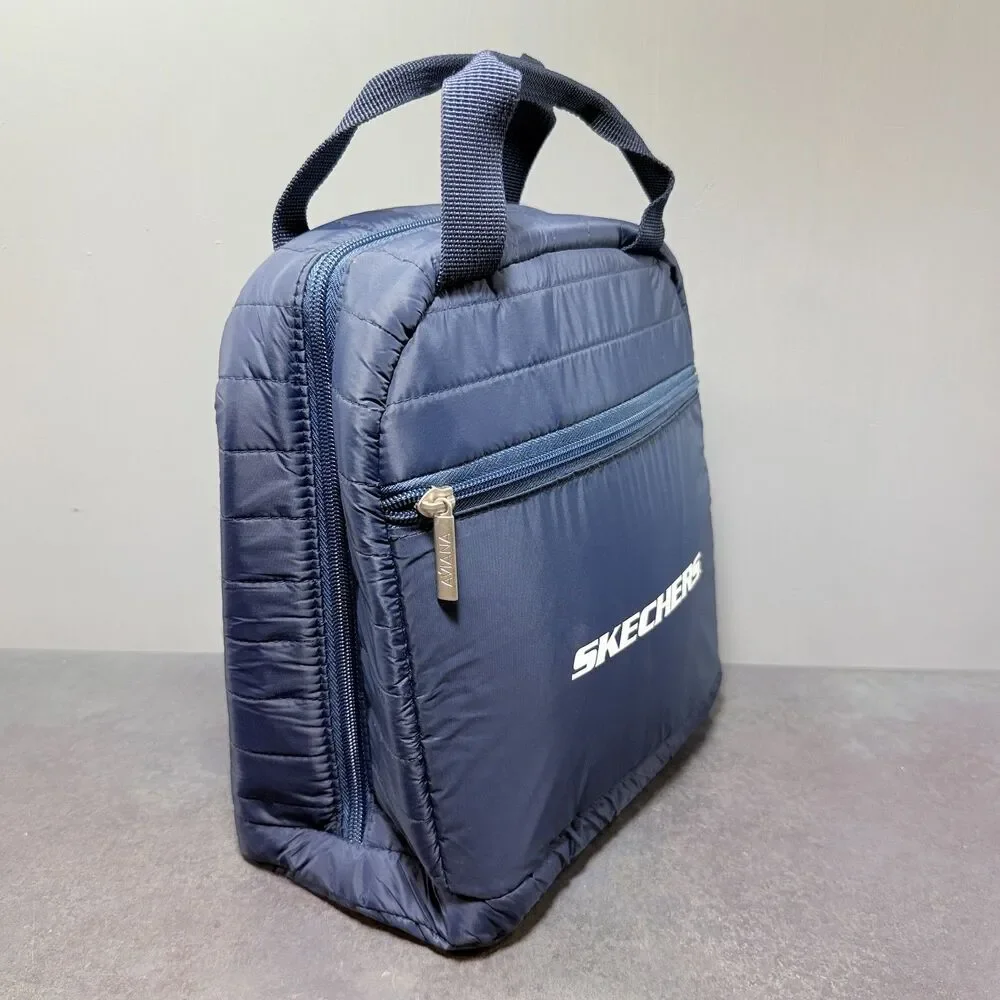 Skechers Insulated Lunch Bag Navy Quilted Aviana Tote | Front Zip